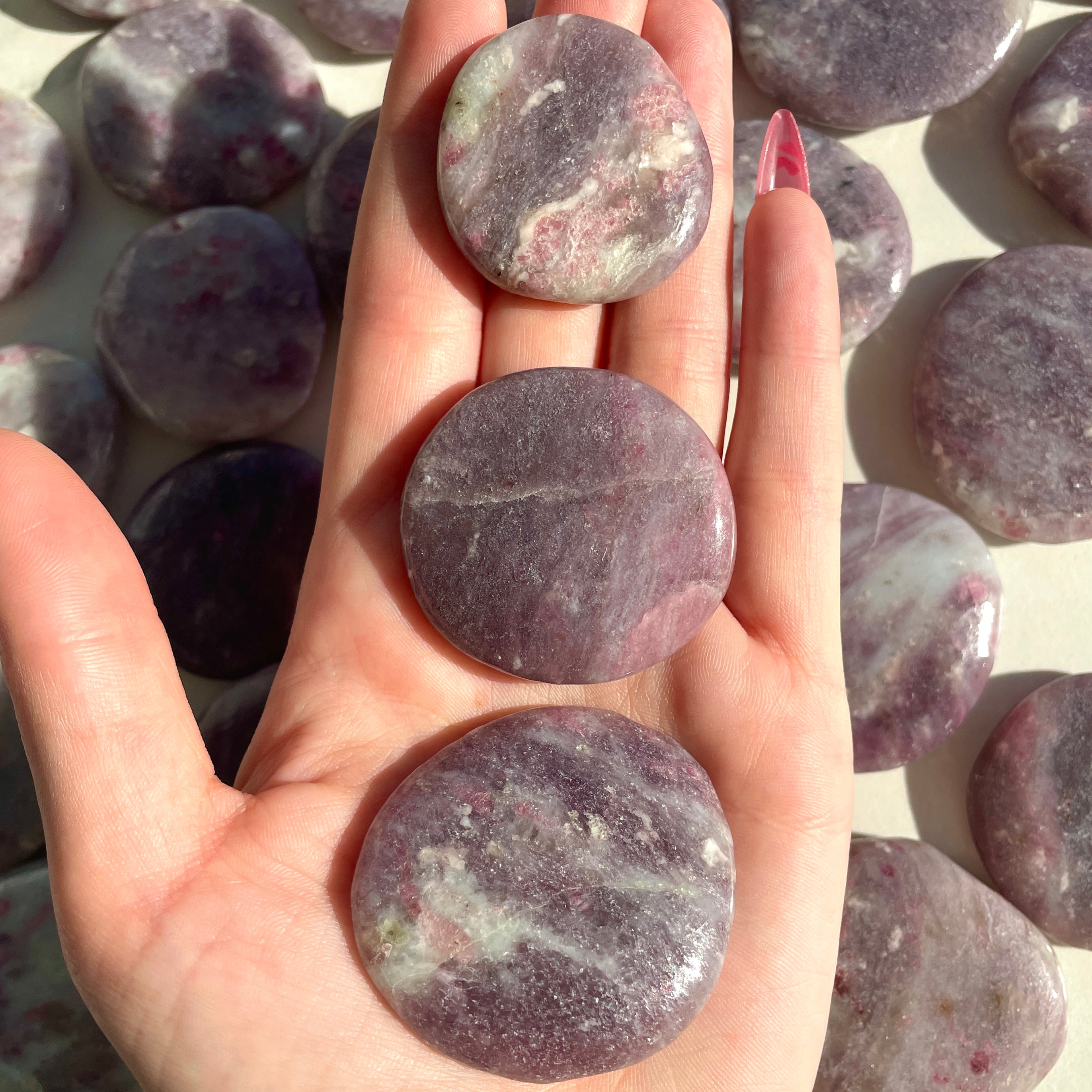Pocket Palm Stone - Pink Tourmaline Pocket Palm Stone - Pink Tourmaline